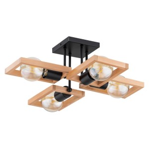 LAMPA SUFITOWA ALFA REZON DREWNIANA 4xE27 / 63265