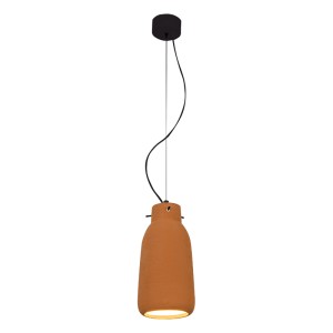 CERAMICZNA LAMPA WISZĄCA Z PONICZYM ŚWIATŁEM NATURALNA GLINA  1665