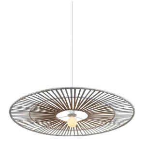LAMPA WISZĄCA BIAŁA 1xE27 BAMBUSOWA /  19107