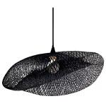 LAMPA WISZĄCA CZARNA 1xE27 BAMBUSOWA /  19108