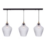 LAMPA WISZĄCA 3XE27 CLEAR GLASS-BRASS / 19242