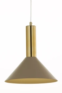 Lampa wisząca VITRUM GOLD stożek złoty szczotkowany/ciepły beż / 41719