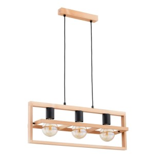 LAMPA WISZĄCA ALFA REZON DREWNIANA 3xE27 / 62464.01_40