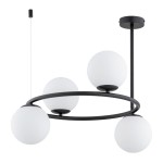 LAMPA SUFITOWA ALFA RINGO A-4 CZARNA & BIAŁA 4xE14 / 63256.40