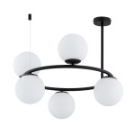 LAMPA SUFITOWA ALFA RINGO A-5 CZARNA & BIAŁA 5xE14 / 63257.40