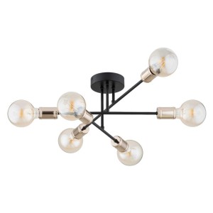LAMPA SUFITOWA ALFA ESTENA CZARNA & ZŁOTA 6xE27 / 63255.40_54
