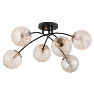 LAMPA SUFITOWA ALFA BLASKO CZARNA & ZŁOTA 6xE14 / 63253.40_54