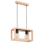 LAMPA WISZĄCA ALFA PAKO DREWNIANA 2xE27 / 62455