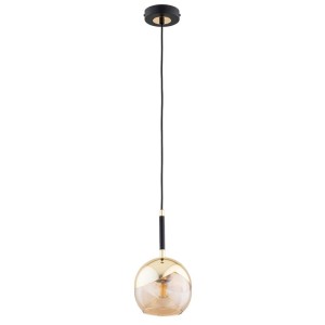 LAMPA WISZĄCA ALFA PRADA ZŁOTA & CZARNA 1xE27 / 61352