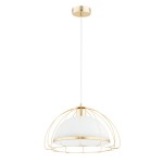 LAMPA WISZĄCA ALFA NERSY ZŁOTA & BIAŁA 1xE27 / 61347