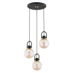 LAMPA WISZĄCA ALFA STORMI CZARNA & ZŁOTA 3xE14 /  62433