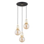 LAMPA WISZĄCA ALFA STORM CZARNA & ZŁOTA 3xE14 /  62434
