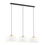 LAMPA WISZĄCA ALFA NERSY CZARNA & ZŁOTA 3xE27 / 62431