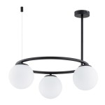 LAMPA WISZĄCA ALFA RINGO A3 CZARNA & BIAŁA 3xE14  / 62426