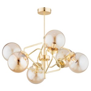 LAMPA SUFITOWA ALFA BARSUM MIX ZŁOTA 6xE14  / 63244