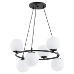 LAMPA WISZĄCA ALFA RINGO R6 CZARNA & BIAŁA 6xE14 / 63246