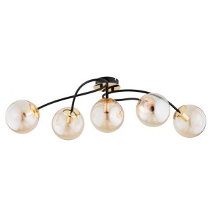 LAMPA SUFITOWA ALFA GILIAN ZŁOTA & CZARNA 5xE14 / 63243