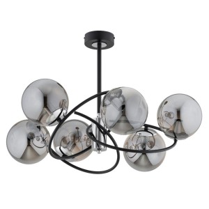 LAMPA SUFITOWA ALFA WIROMAT CZARNA & CHROM 6xE14 / 63236