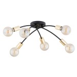 LAMPA SUFITOWA ALFA LENSI MAX CZARNA & ZŁOTA 6xE27 / 63229