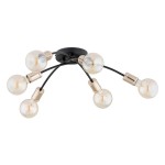 LAMPA SUFITOWA ALFA LENSI CZARNA & ZŁOTA 6xE27 / 63228