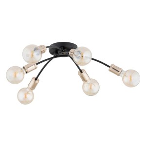 LAMPA SUFITOWA ALFA LENSI CZARNA & ZŁOTA 6xE27 / 63228
