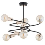 LAMPA SUFITOWA ALFA DISCO ZŁOTA & CZARNA 6xE27 / 63233