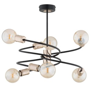 LAMPA SUFITOWA ALFA DISCO ZŁOTA & CZARNA 6xE27 / 63233