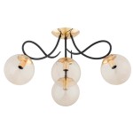 LAMPA SUFITOWA ALFA OXA ZŁOTA & CZARNA 4xE14 / 63214
