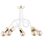 LAMPA SUFITOWA ALFA TANGO BIAŁO-ZŁOTA 5xE27 /  63211