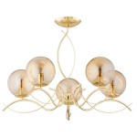 LAMPA SUFITOWA ALFA ELITA ZŁOTA 5xE14 / 63209