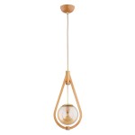 LAMPA WISZĄCA ALFA GOTA DREWNIANA 1xE27  / 61215