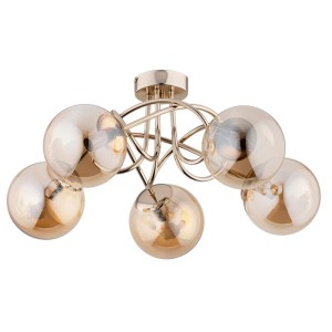 LAMPA SUFITOWA ALFA BANKO ZŁOTA 5xE14 / 63204