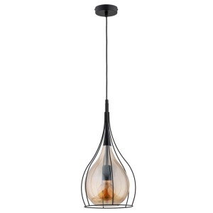 LAMPA WISZĄCA ALFA LOTUS DUO CZARNA 1xE27 / 61282