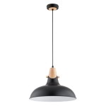 LAMPA WISZĄCA ALFA SOLO CZARNA 1xE27 / 61267