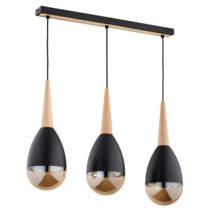 LAMPA WISZĄCA ALFA MASTER DREWNIANA 3xE14 / 62355