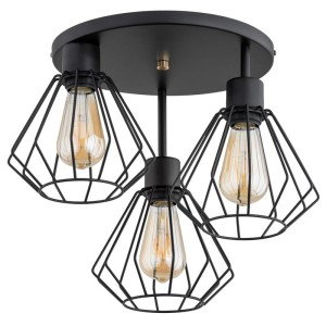 LAMPA SUFITOWA ALFA TUET MIX CZARNA 3xE27 / 62351