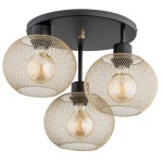 LAMPA SUFITOWA ALFA KERSO MIX CZARNO-ZŁOTA 3xE27 / 62348