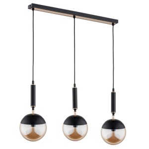 LAMPA WISZĄCA ALFA MARAKAS CZARNO-ZŁOTA 3xE14  / 62339