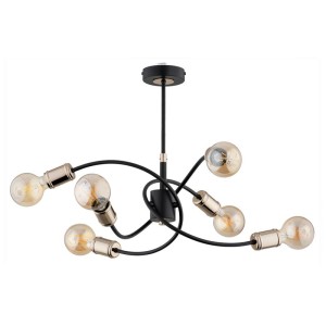 LAMPA SUFITOWA ALFA KARUZO MIX CZARNA 6xE27 / 63170