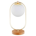 LAMPKA NOCNA OVAL DREWNIANA 1xE14 / 9438