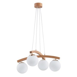 LAMPA WISZĄCA ALFA MIKSER DREWNIANA 4xE14 / 63154