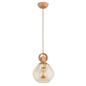 LAMPA WISZĄCA ALFA SARA DREWNIANA 1xE27 / 61186