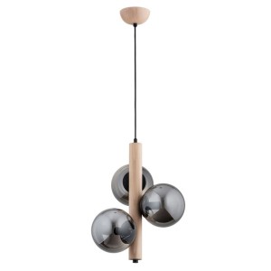 LAMPA WISZĄCA ALFA KANET DREWNIANA 3xE14  / 62288