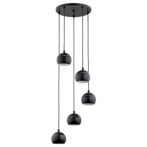 LAMPA WISZĄCA ALFA PLUS CZARNA 5xE14 / 63146