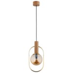 LAMPA WISZĄCA ALFA MUFI DREWNIANA 1xE14  / 61153