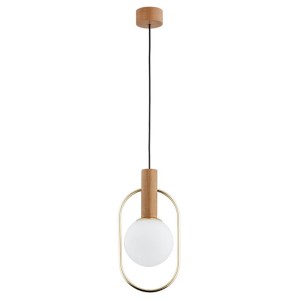 LAMPA WISZĄCA ALFA MODI DREWNIANA 1xE14  / 61152