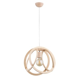 LAMPA WISZĄCA ALFA LORENA DREWNIANA 1xE27 / 61148
