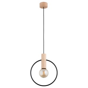 LAMPA WISZĄCA ALFA LABO DREWNIANA 1xE27 / 61135