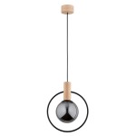 LAMPA WISZĄCA ALFA LABO GLASS DREWNIANA 1xE14  / 61136