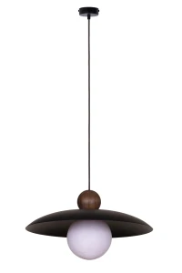 Lampa wisząca MOSAIC WOOD czarny ozdoba drewniana ciemny brąz 41949